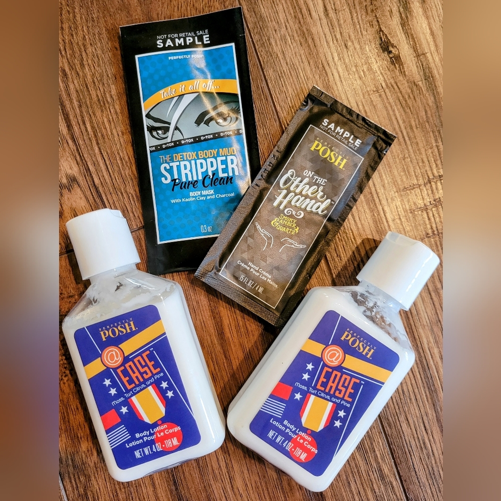 New Perfectly Posh @Ease Body Lotion Bundle plus Samples